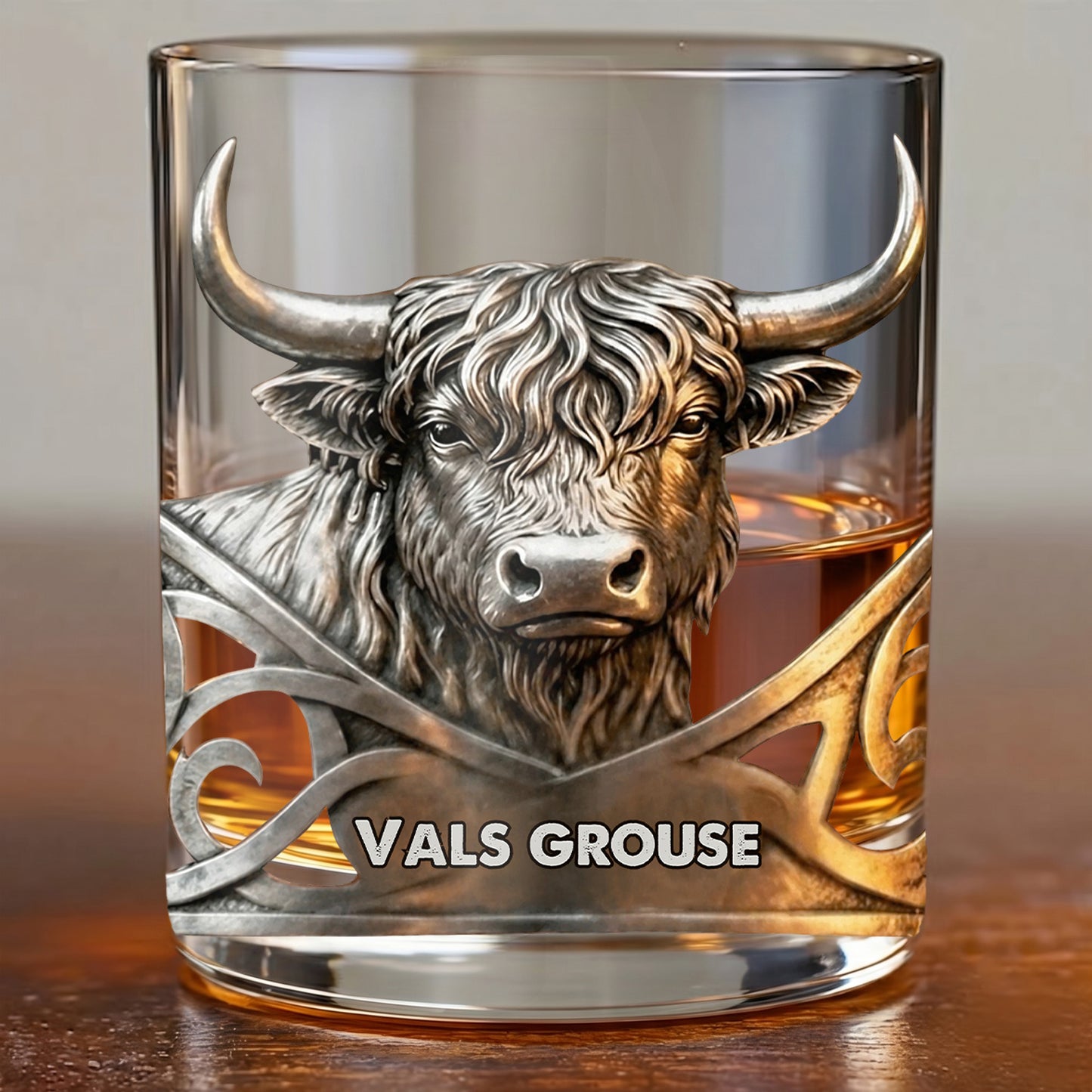 Personalized Highland Cow Whiskey Glass - Custom Bull Farm Gift