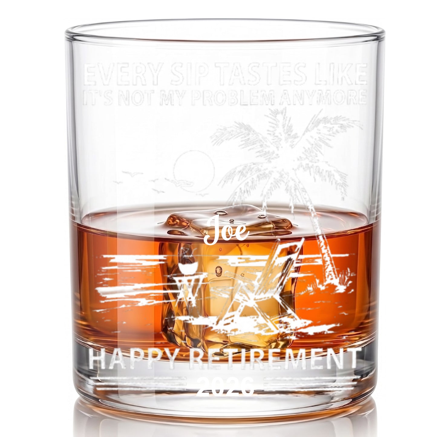 Personalized Retirement Whiskey Glass - Custom Farewell Gift