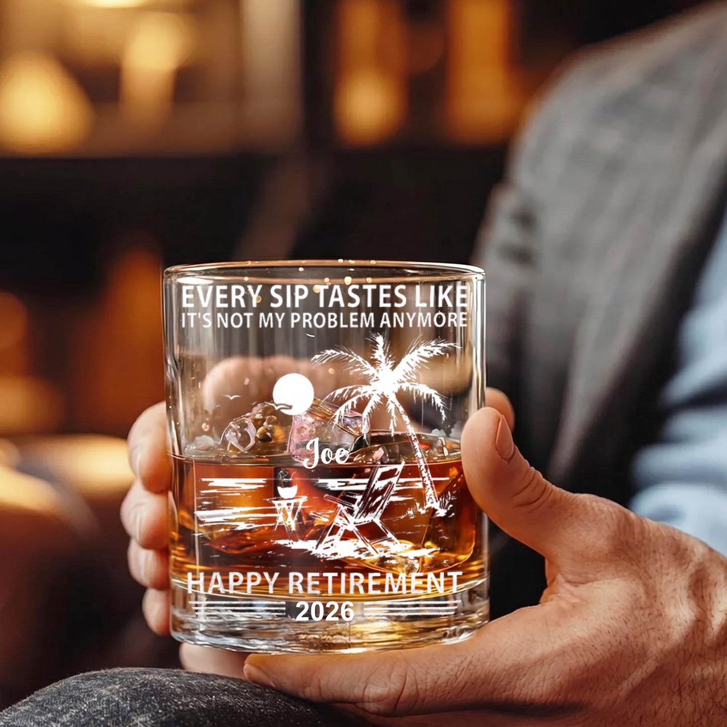 Personalized Retirement Whiskey Glass - Custom Farewell Gift