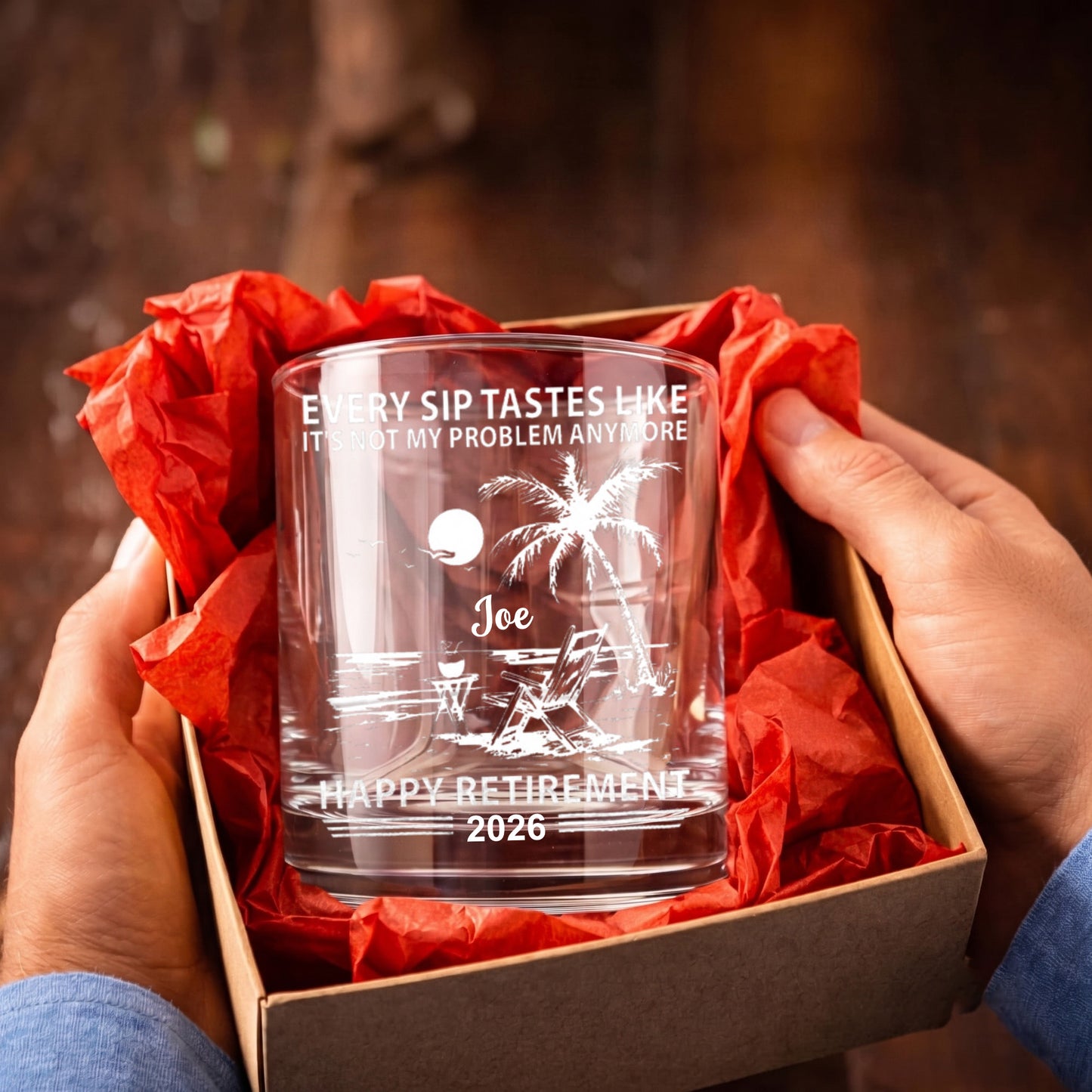 Personalized Retirement Whiskey Glass - Custom Farewell Gift
