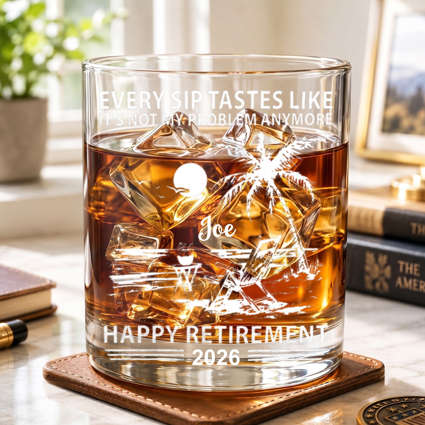 Personalized Retirement Whiskey Glass - Custom Farewell Gift