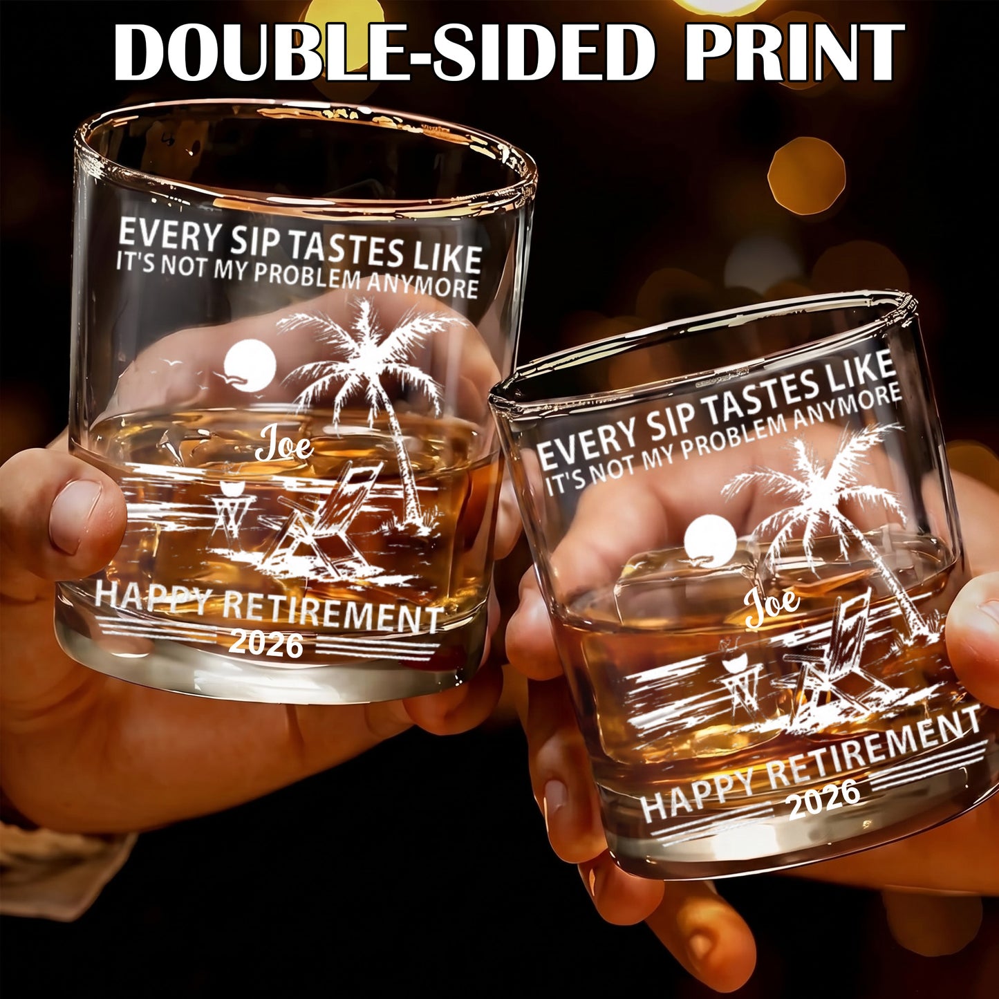 Personalized Retirement Whiskey Glass - Custom Farewell Gift