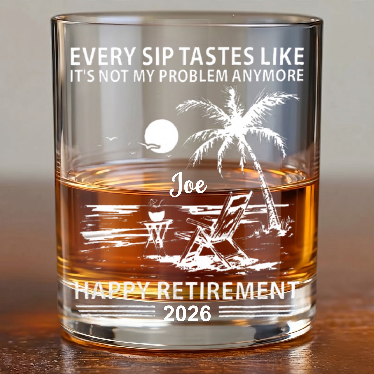 Personalized Retirement Whiskey Glass - Custom Farewell Gift