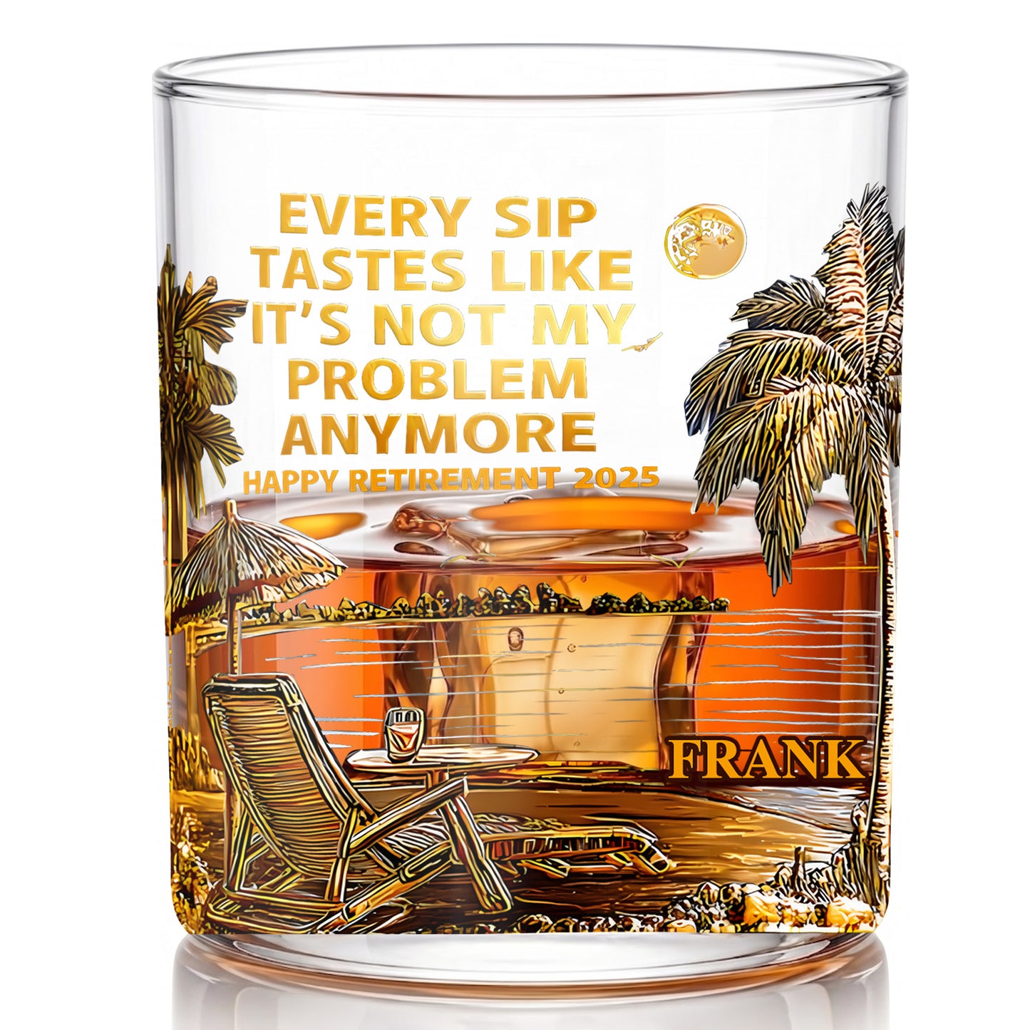 Personalized Retirement Whiskey Glass - Custom Farewell Gift