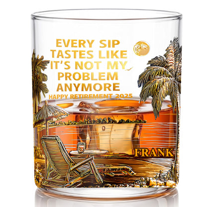 Personalized Retirement Whiskey Glass - Custom Farewell Gift