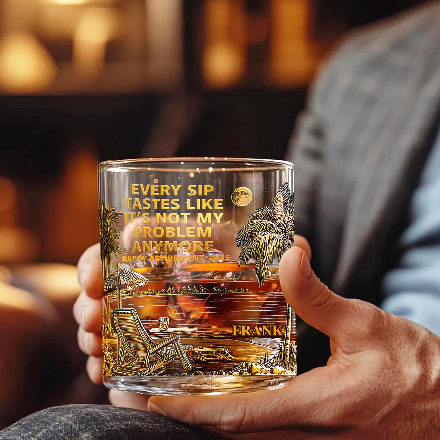 Personalized Retirement Whiskey Glass - Custom Farewell Gift