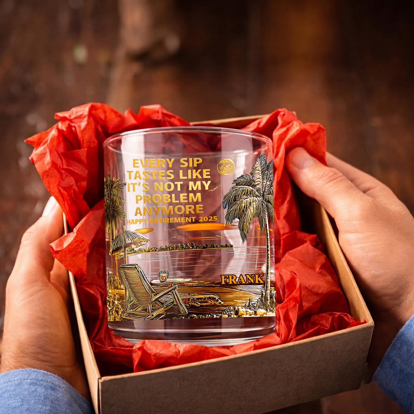 Personalized Retirement Whiskey Glass - Custom Farewell Gift