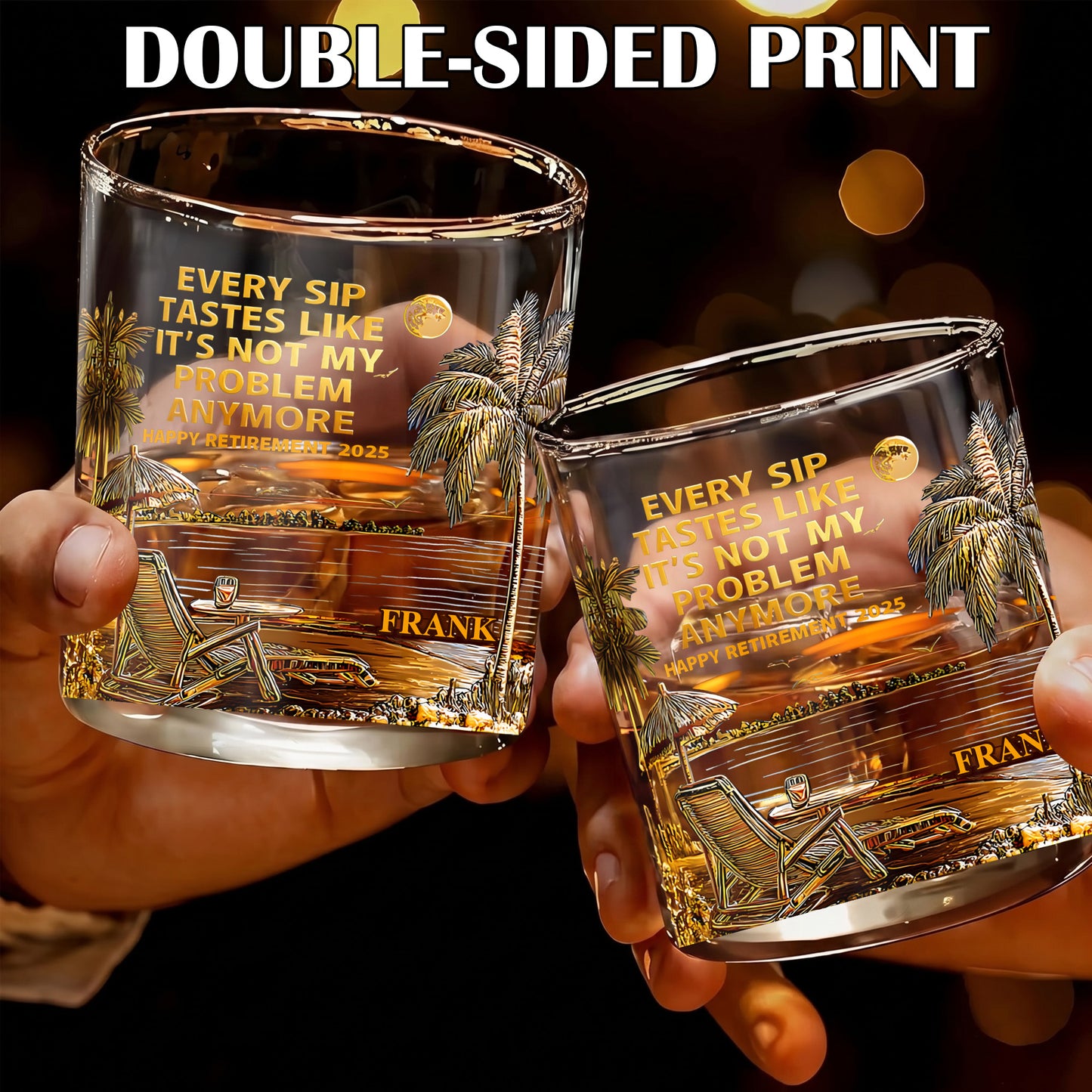 Personalized Retirement Whiskey Glass - Custom Farewell Gift