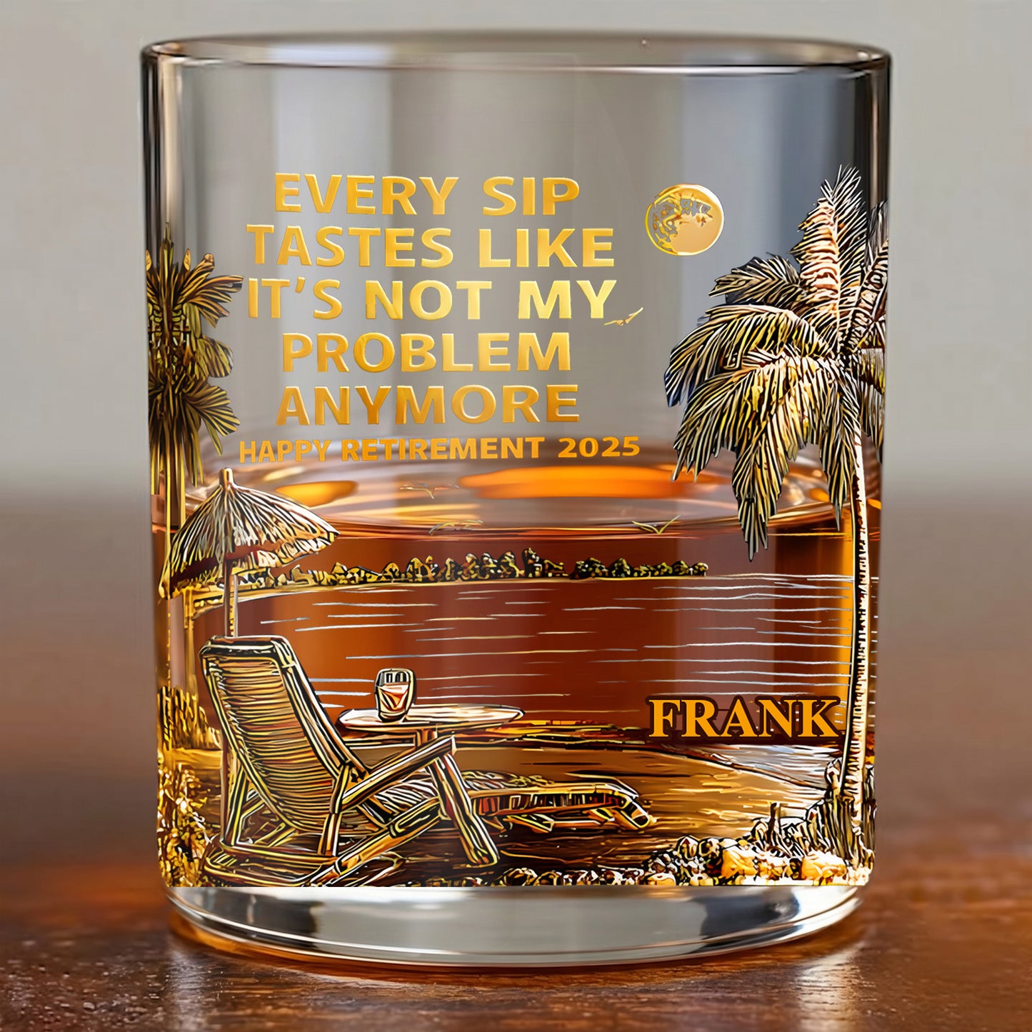 Personalized Retirement Whiskey Glass - Custom Farewell Gift