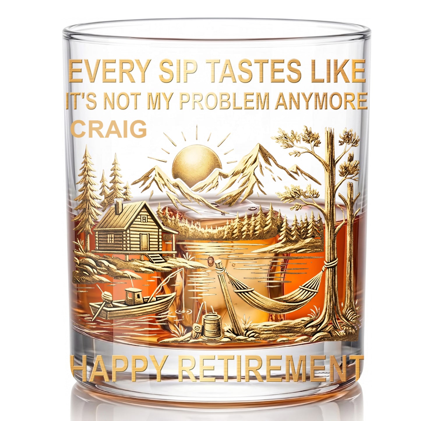 Personalized Retirement Whiskey Glass - Custom Farewell Gift