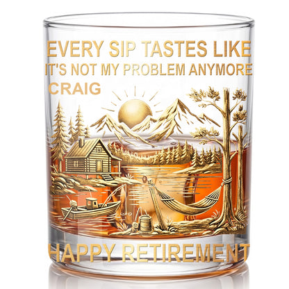 Personalized Retirement Whiskey Glass - Custom Farewell Gift