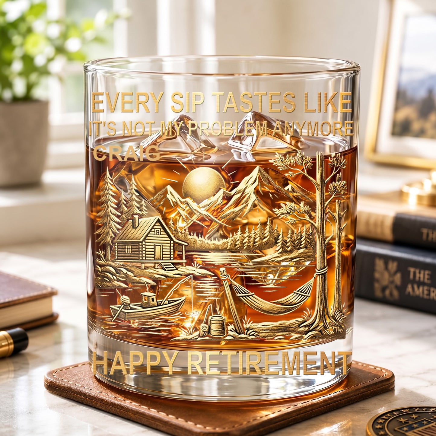 Personalized Retirement Whiskey Glass - Custom Farewell Gift