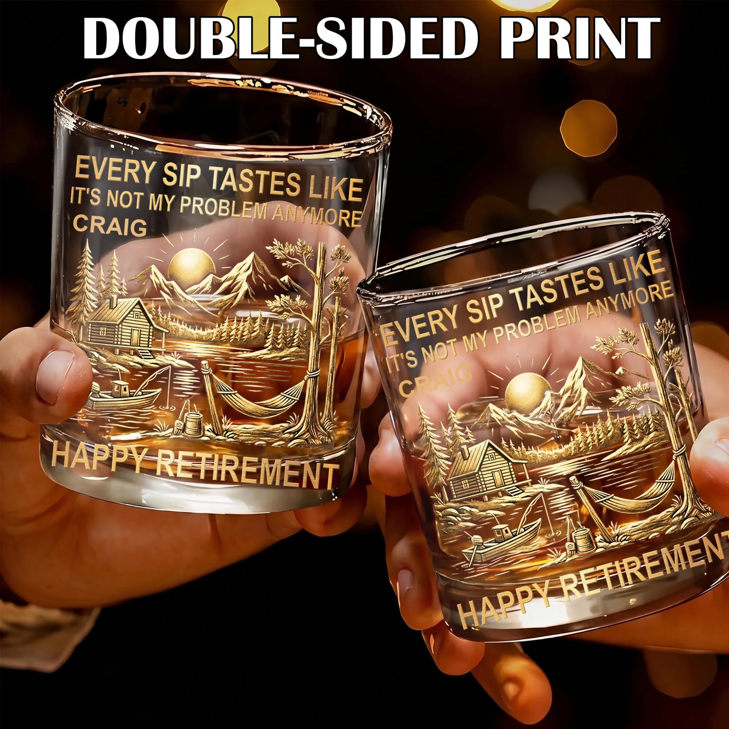 Personalized Retirement Whiskey Glass - Custom Farewell Gift