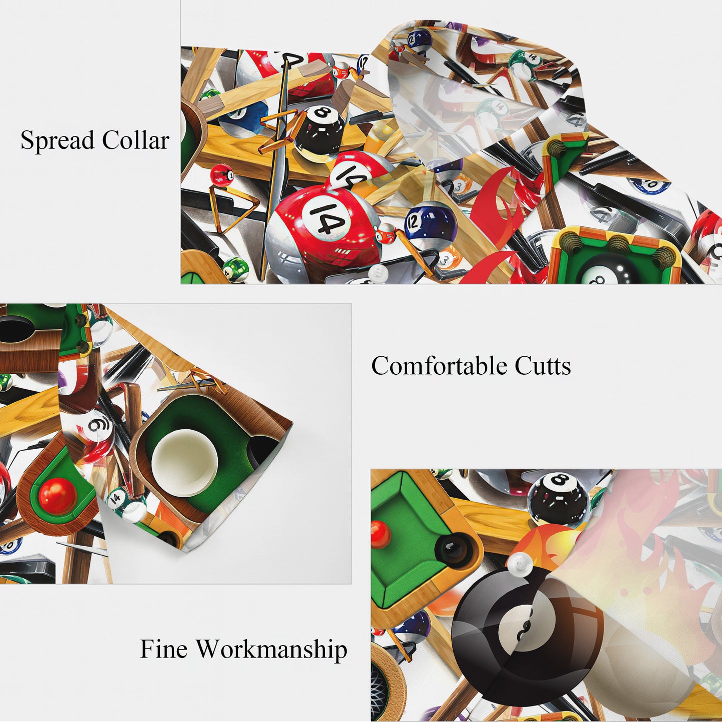 Billiards 8 Ball Pool Fire Game Hawaiian Shirt for Men & Women Aloha