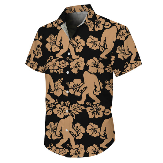 Bigfoot Classic Hibiscus Flower Pattern Aloha Hawaiian Shirt for Men & Women