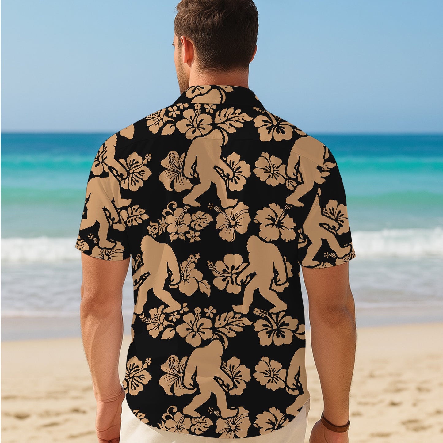 Bigfoot Classic Hibiscus Flower Pattern Aloha Hawaiian Shirt for Men & Women