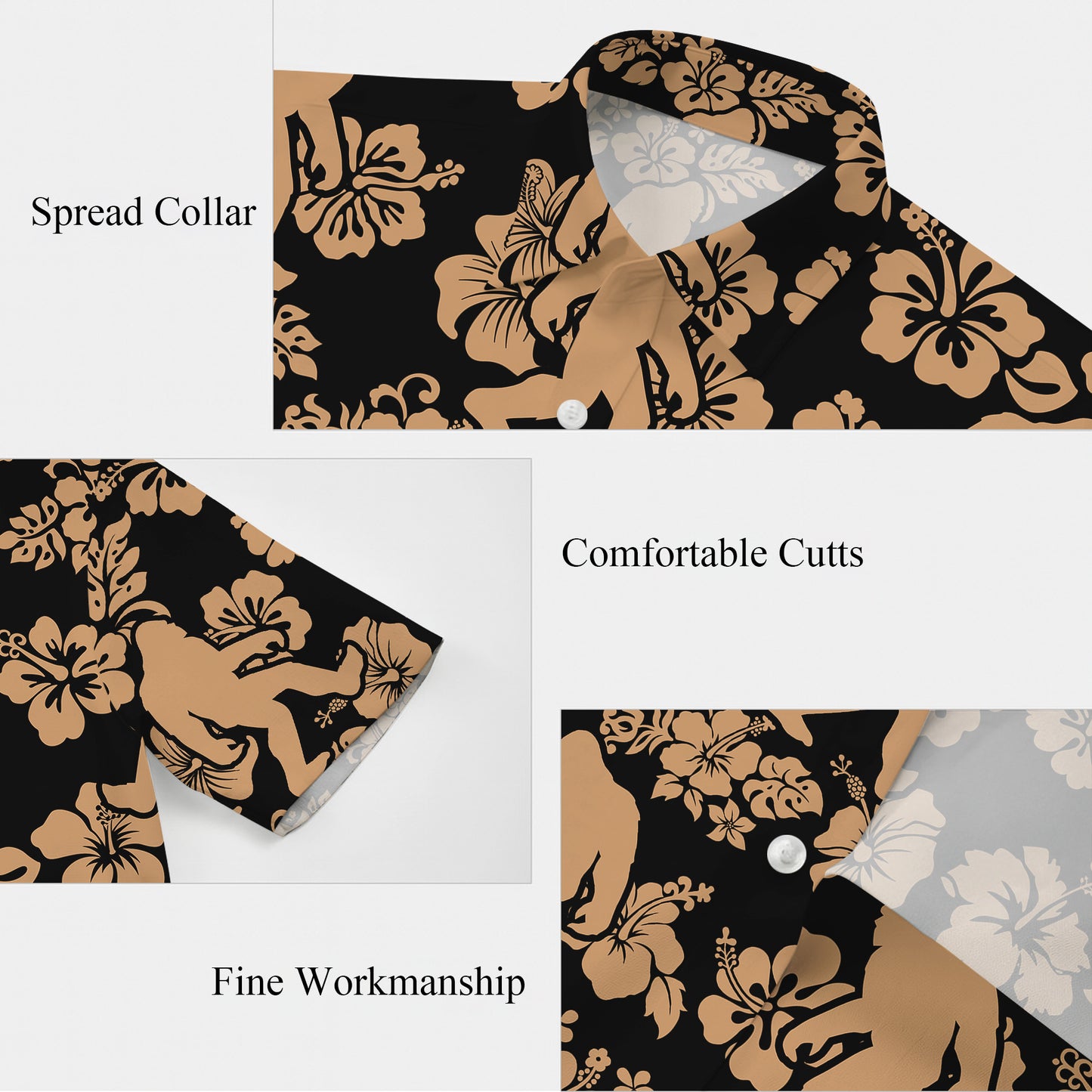 Bigfoot Classic Hibiscus Flower Pattern Aloha Hawaiian Shirt for Men & Women