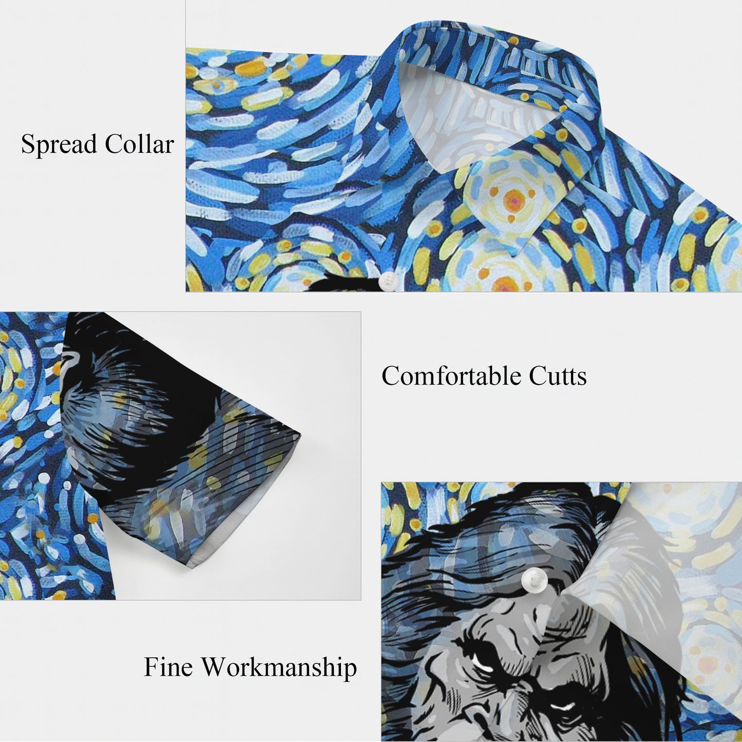 Bigfoot Starry Night Artistic Style Hawaiian Shirt for Men & Women Aloha