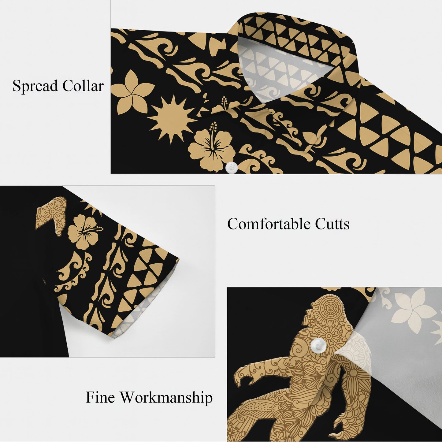 Bigfoot Sasquatch Polynesian Tribal Pattern Hawaiian Shirt for Men & Women Aloha