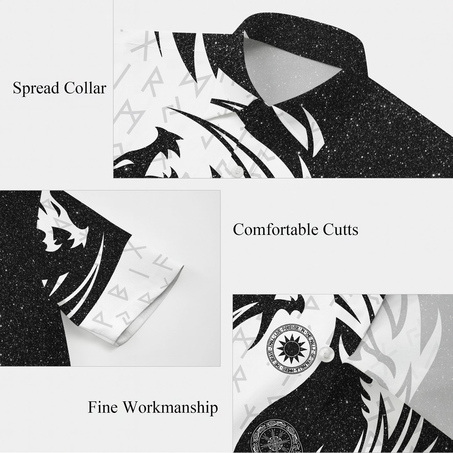 Yin Yang Dragon & Norse Runes Mythical Pattern Hawaiian Shirt Men Women Aloha