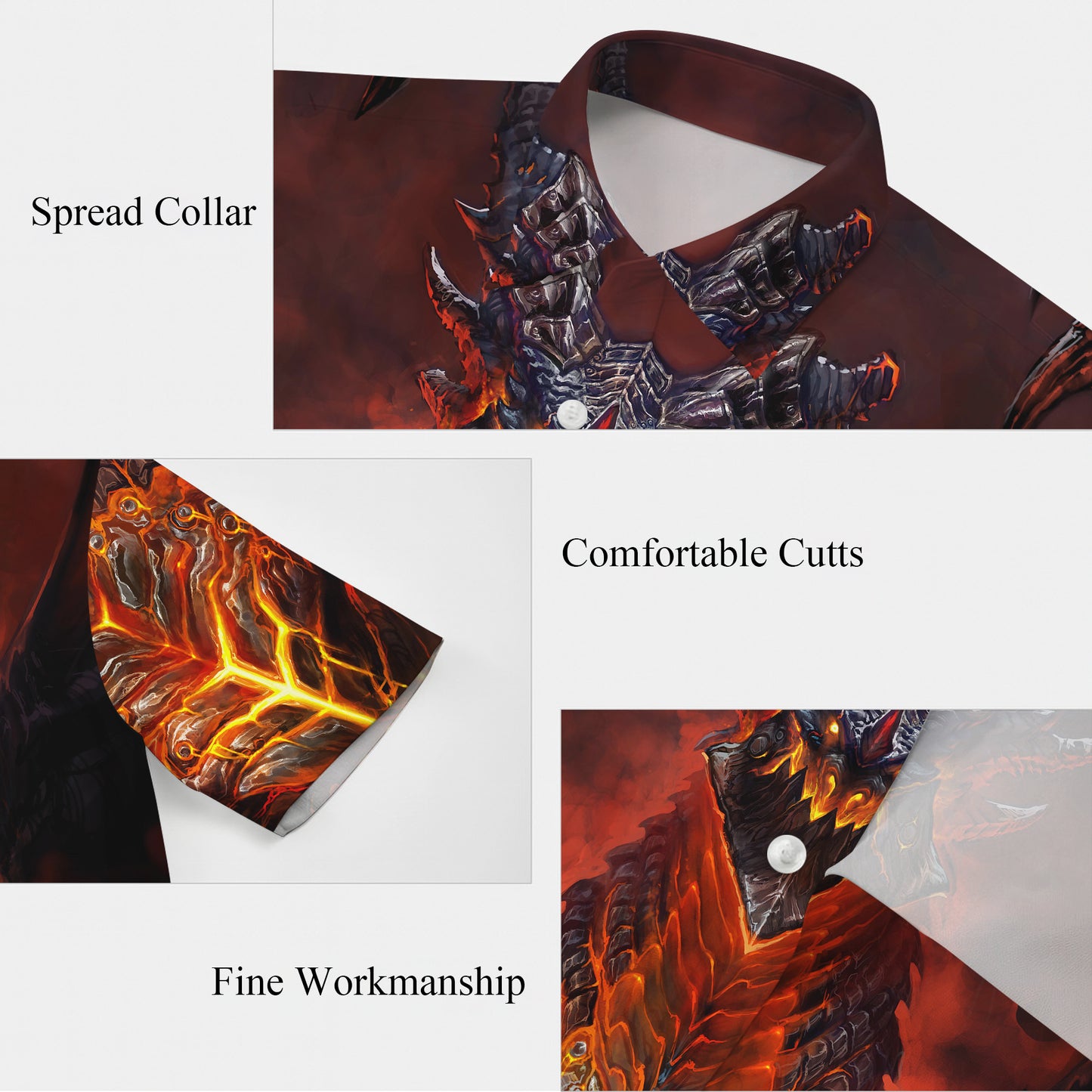 Magma Lava Dragon King Hawaiian Shirt Men Women Casual Aloha Beach Vacation