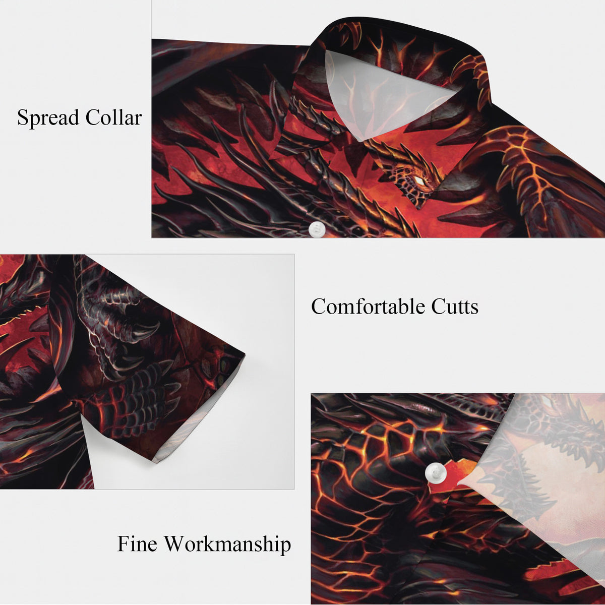 Lava Fire Dragon Hawaiian Shirt Men Women Casual Aloha Beach Vacation