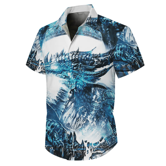 Frost Ice Dragon Hawaiian Shirt Men Women Casual Aloha Beach Vacation
