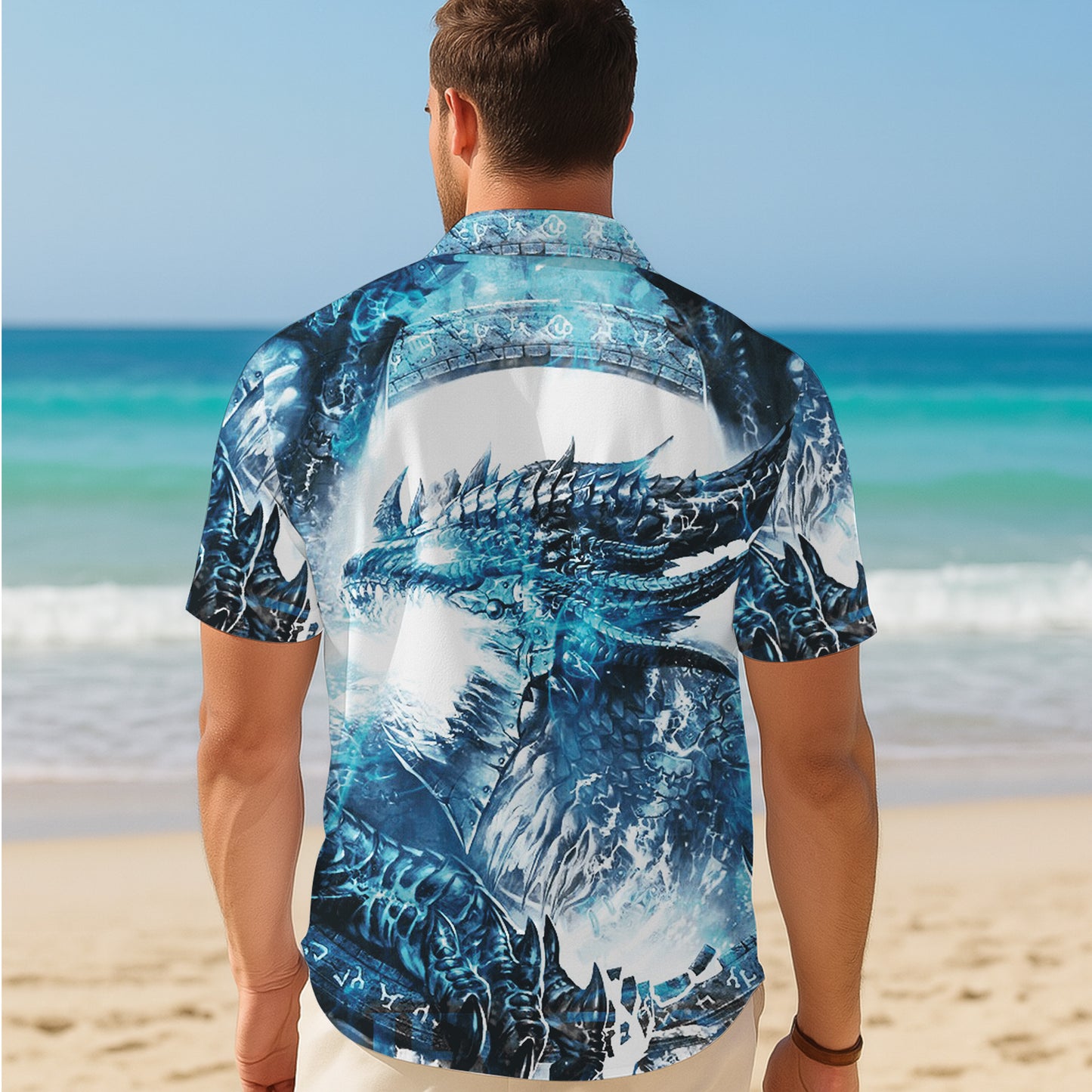 Frost Ice Dragon Hawaiian Shirt Men Women Casual Aloha Beach Vacation