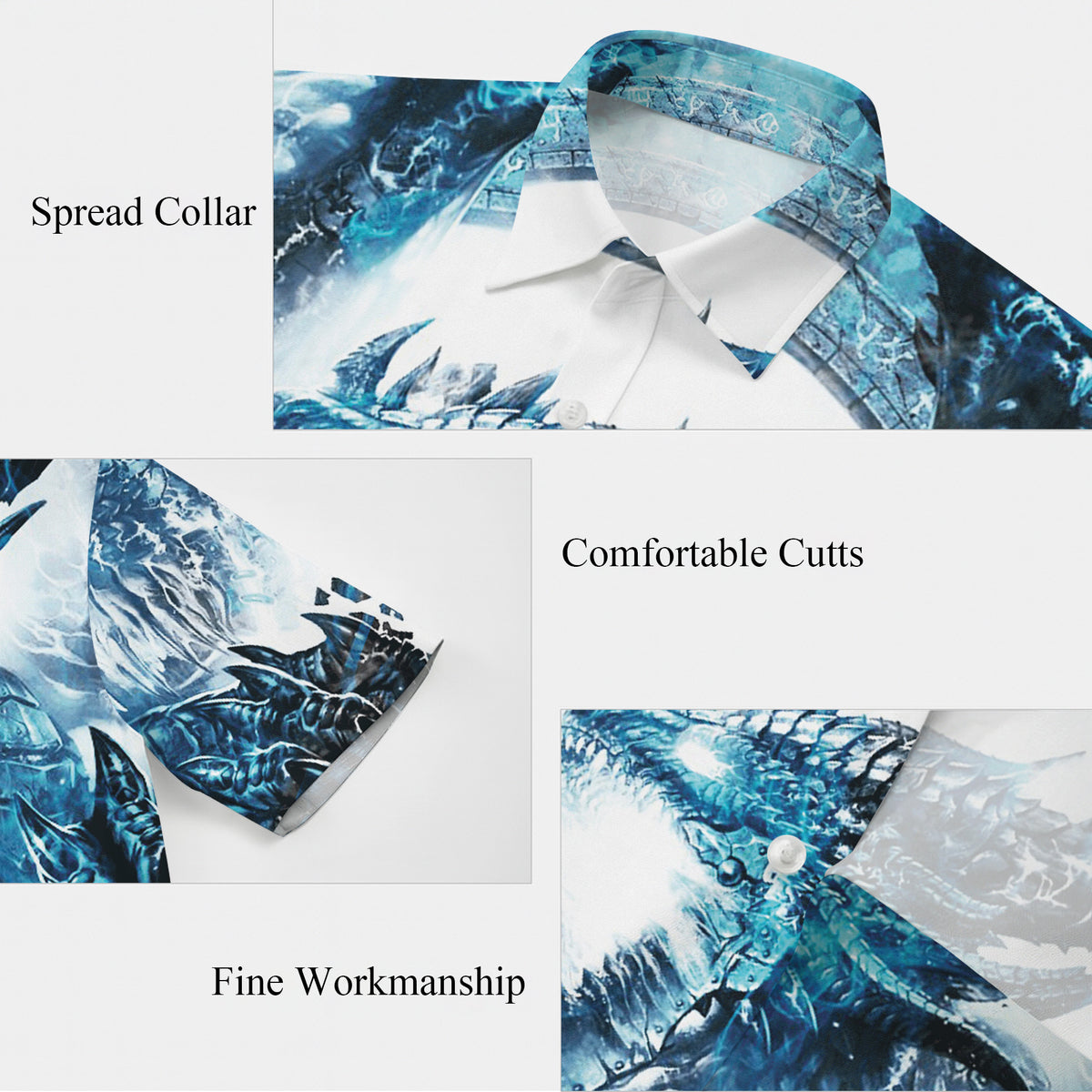 Frost Ice Dragon Hawaiian Shirt Men Women Casual Aloha Beach Vacation
