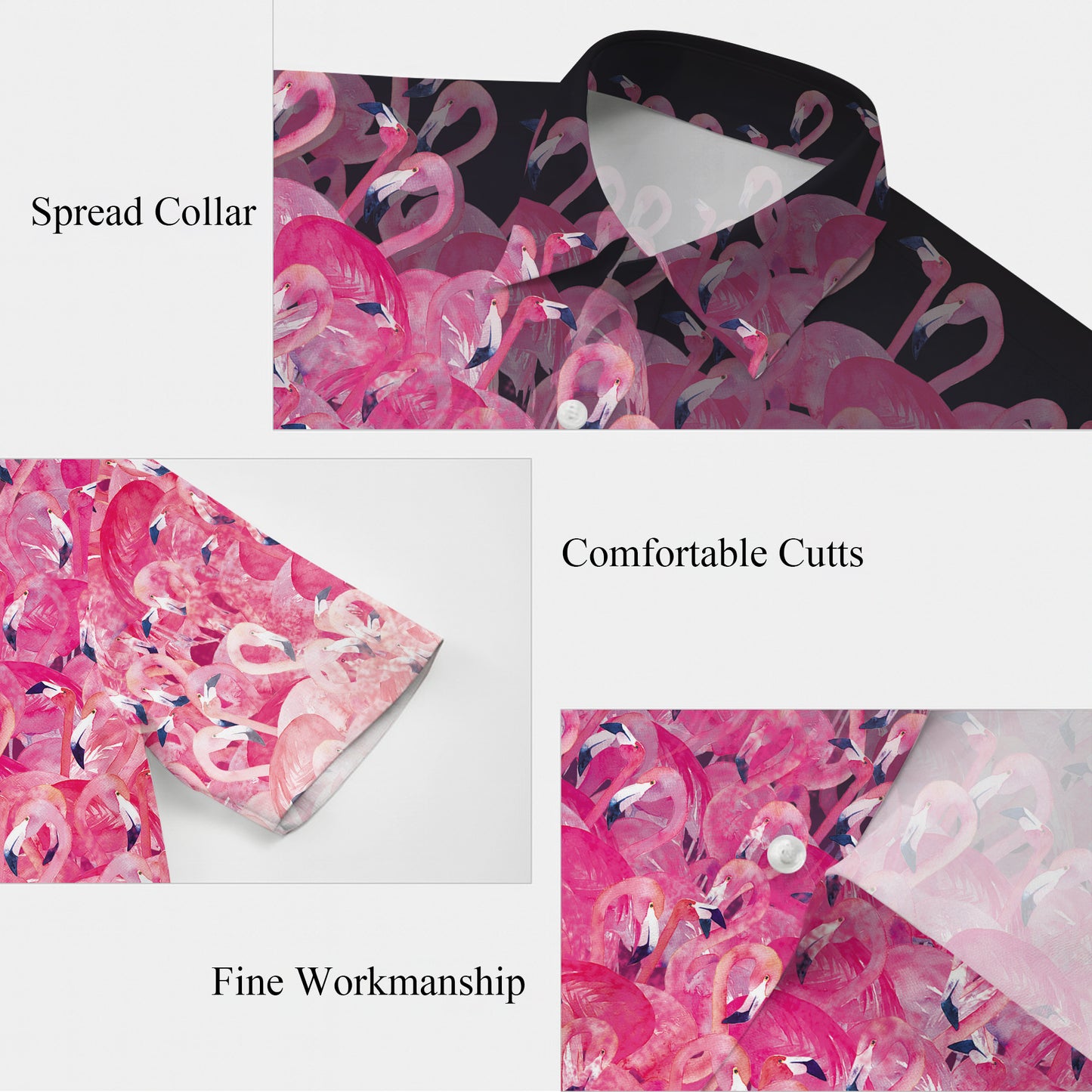 Dense Pink Flamingos Crowd Flock Hawaiian Shirt Men Women Aloha Beach