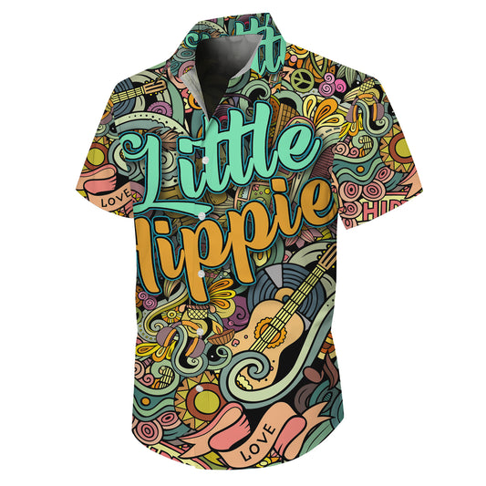 Little Hippie Doodle Art & Music Hawaiian Shirt Men Women Aloha