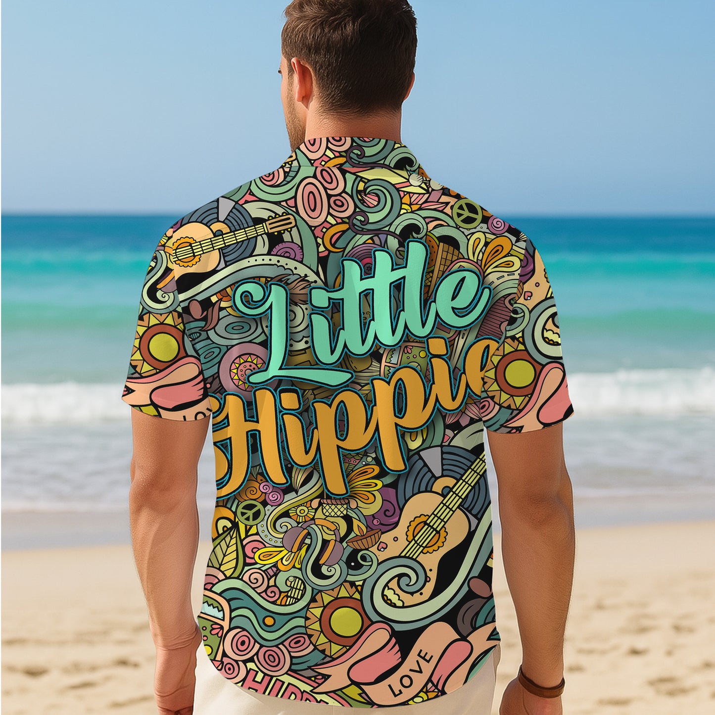 Little Hippie Doodle Art & Music Hawaiian Shirt Men Women Aloha