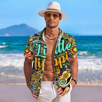 Little Hippie Doodle Art & Music Hawaiian Shirt Men Women Aloha