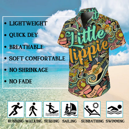 Little Hippie Doodle Art & Music Hawaiian Shirt Men Women Aloha