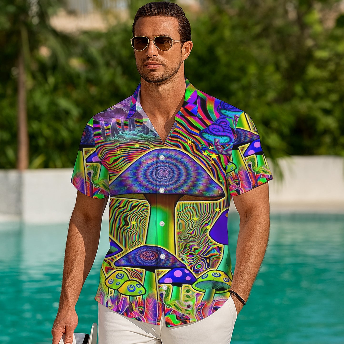 Psychedelic Mushrooms & Trippy Art Hawaiian Shirt Men Women Aloha