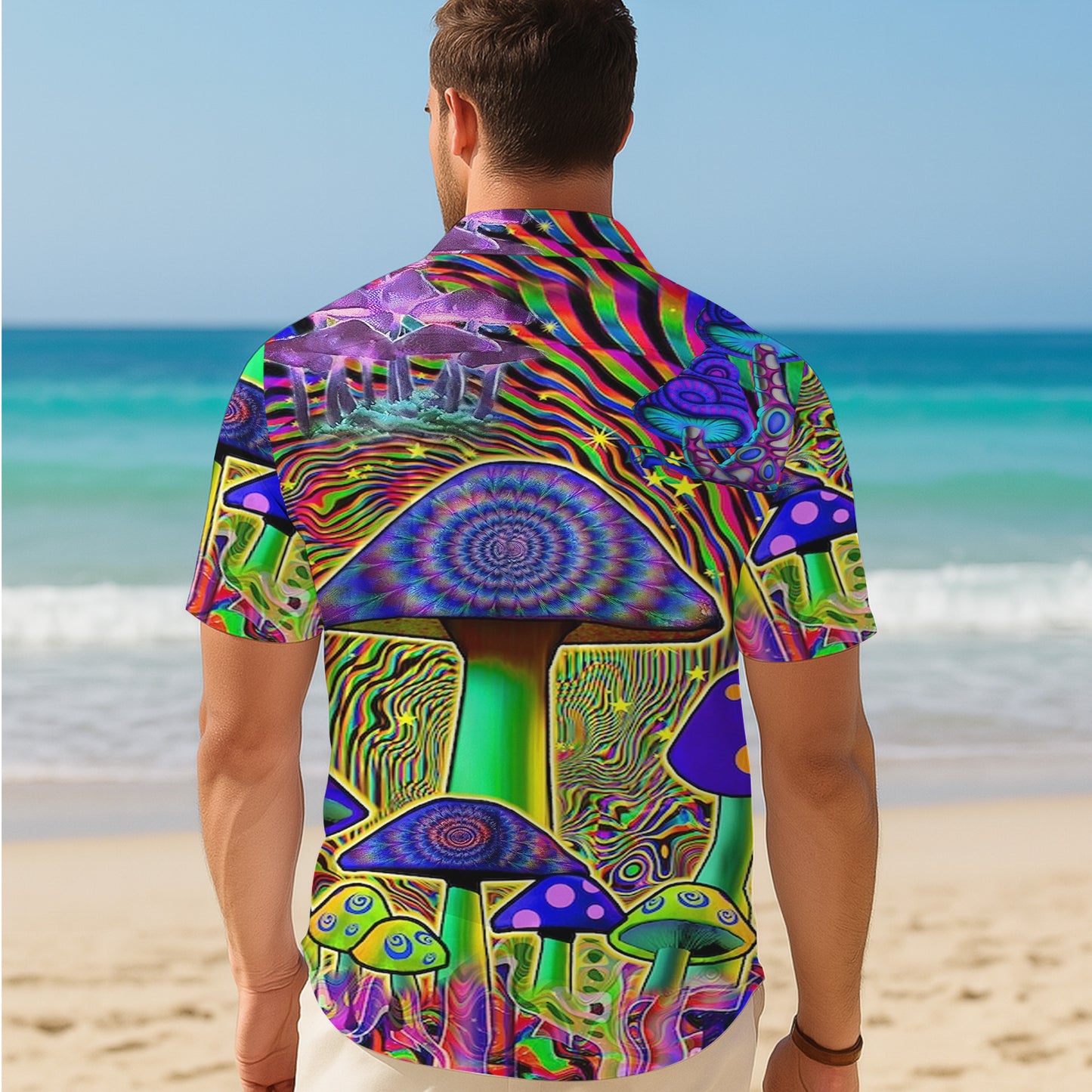 Psychedelic Mushrooms & Trippy Art Hawaiian Shirt Men Women Aloha