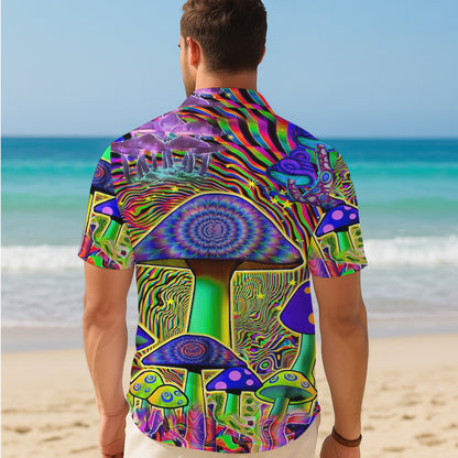 Psychedelic Mushrooms & Trippy Art Hawaiian Shirt Men Women Aloha