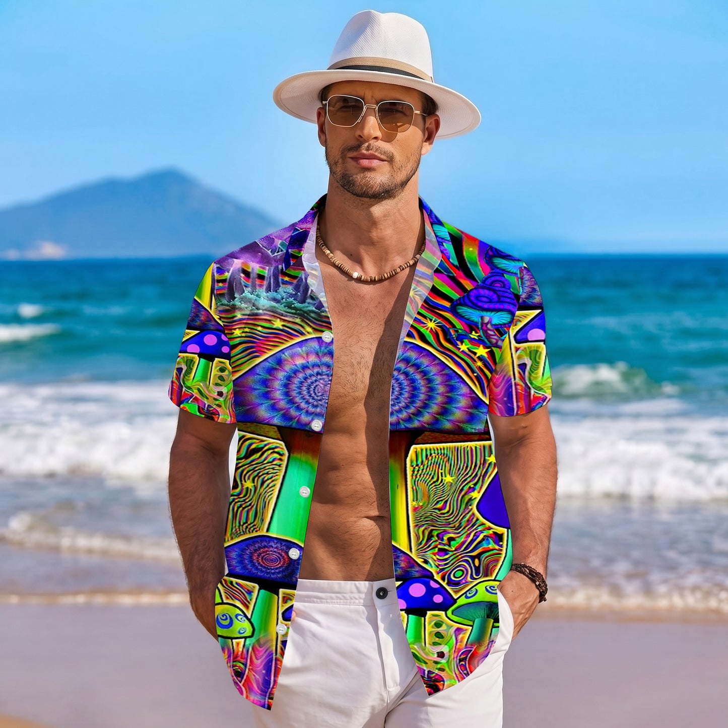 Psychedelic Mushrooms & Trippy Art Hawaiian Shirt Men Women Aloha