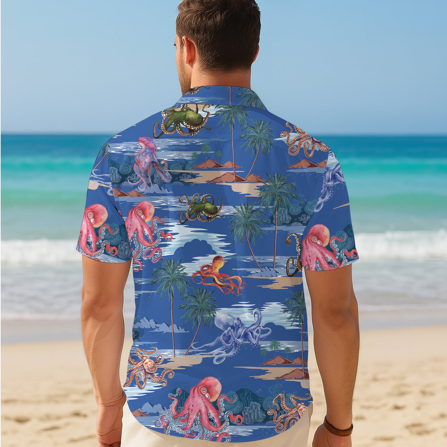 Colorful Octopuses & Tropical Palm Trees Hawaiian Shirt