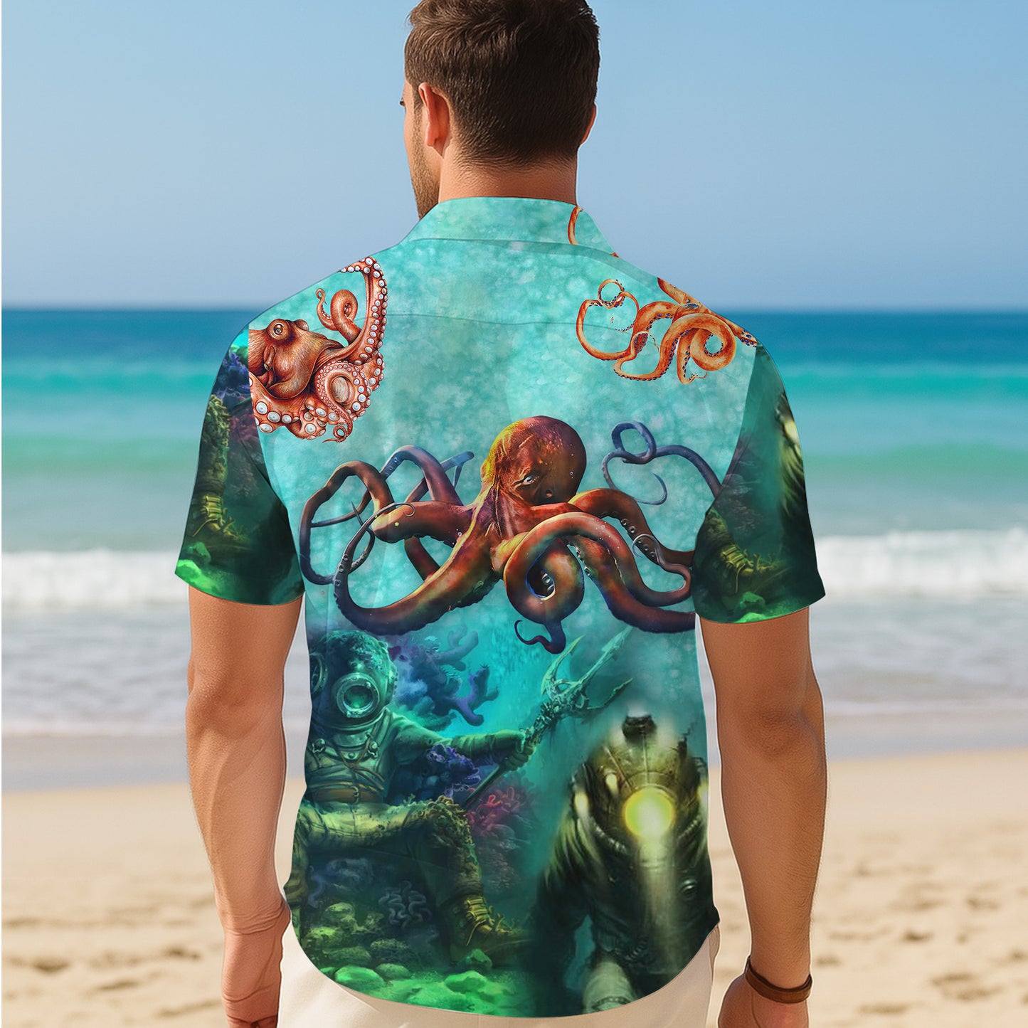 Octopuses & Deep Sea Divers Hawaiian Shirt Men Aloha