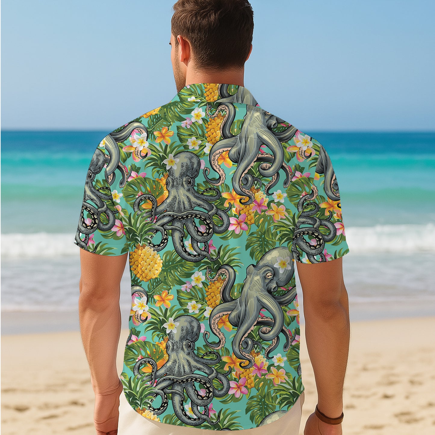 Octopuses, Pineapples & Tropical Flowers Hawaiian Shirt Aloha