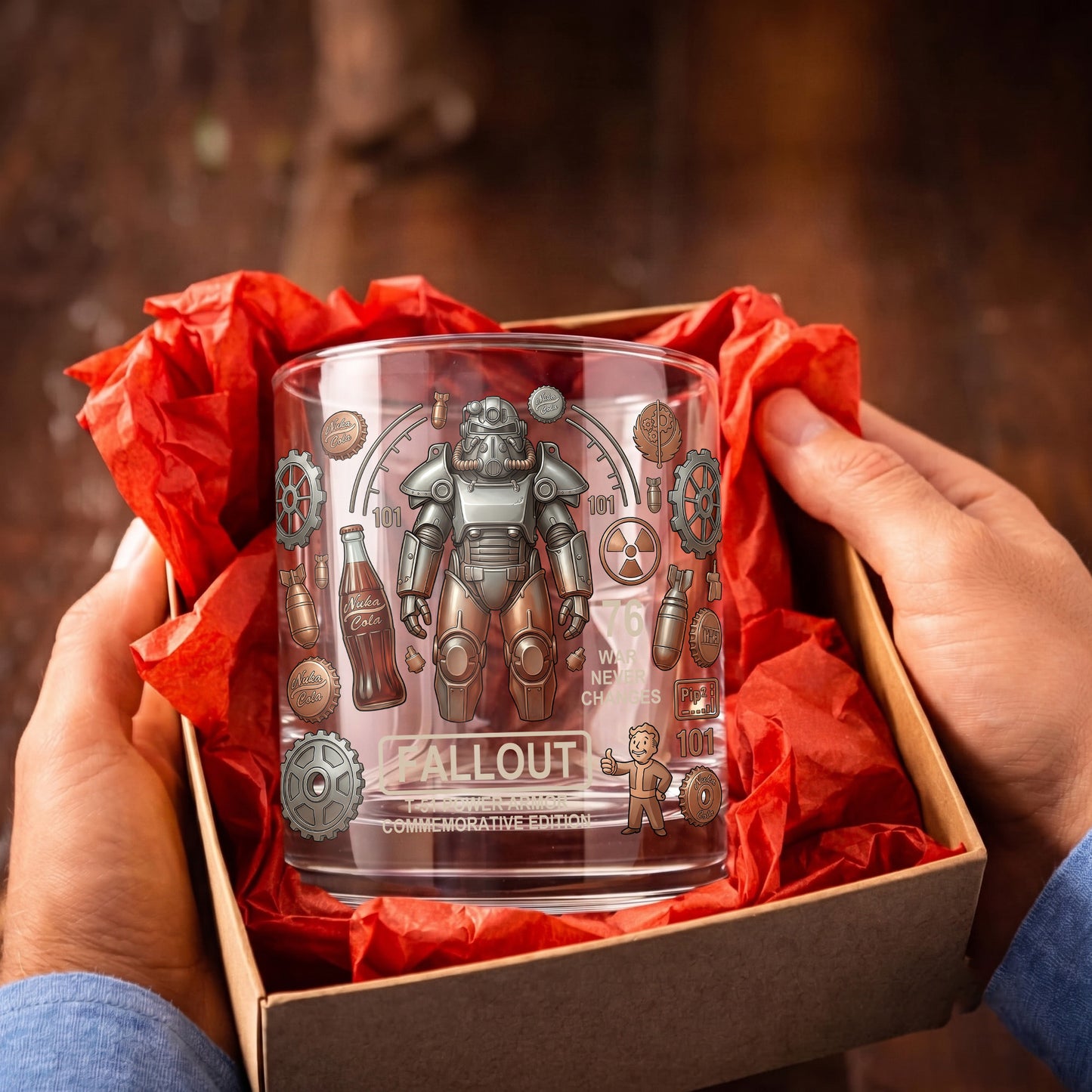 Personalized Fallout Whiskey Glass - Custom Gamer Gift