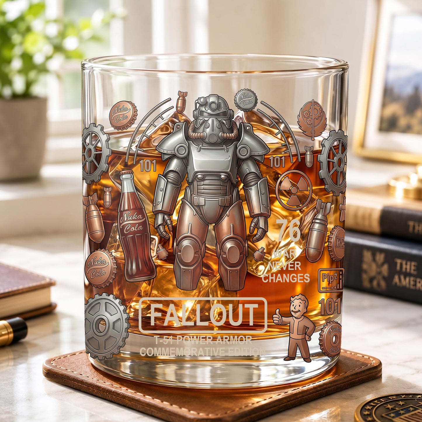 Personalized Fallout Whiskey Glass - Custom Gamer Gift