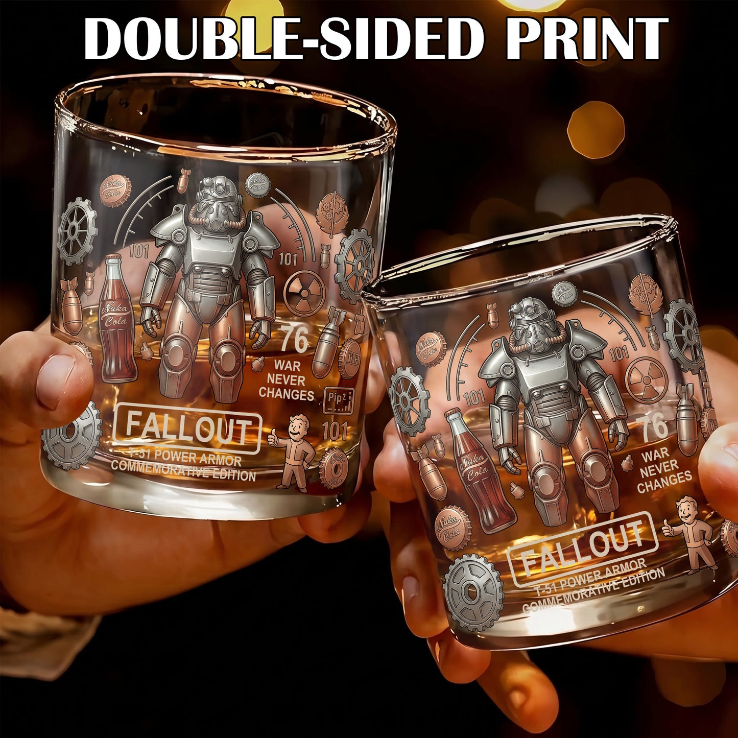 Personalized Fallout Whiskey Glass - Custom Gamer Gift