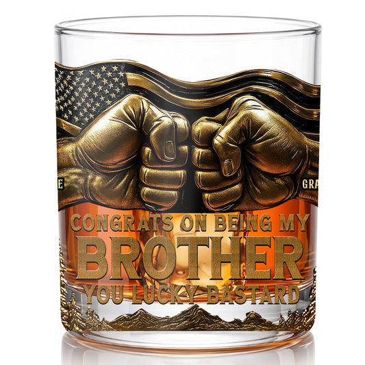 Personalized Brother Whiskey Glass - Custom Funny Sibling Gift