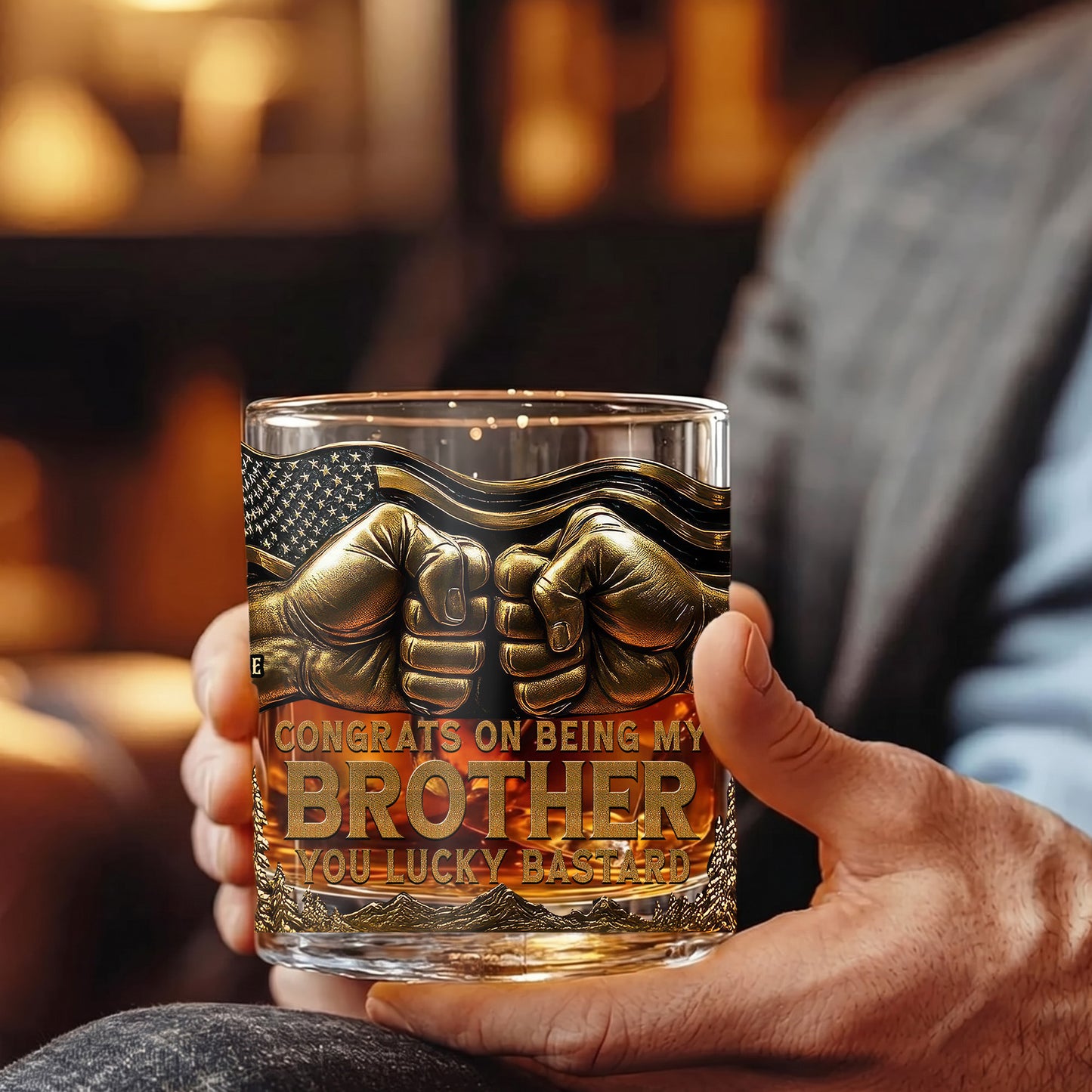 Personalized Brother Whiskey Glass - Custom Funny Sibling Gift