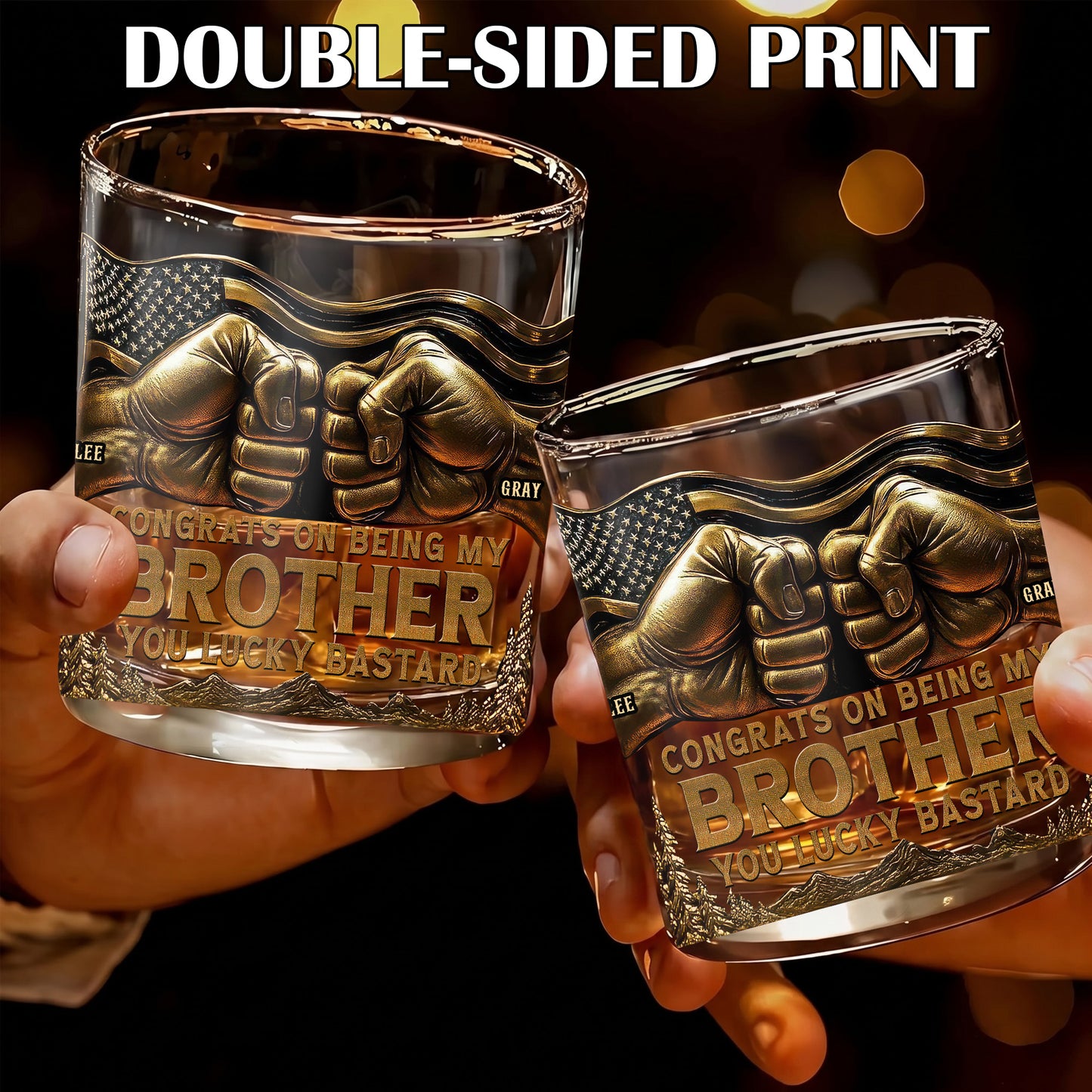 Personalized Brother Whiskey Glass - Custom Funny Sibling Gift