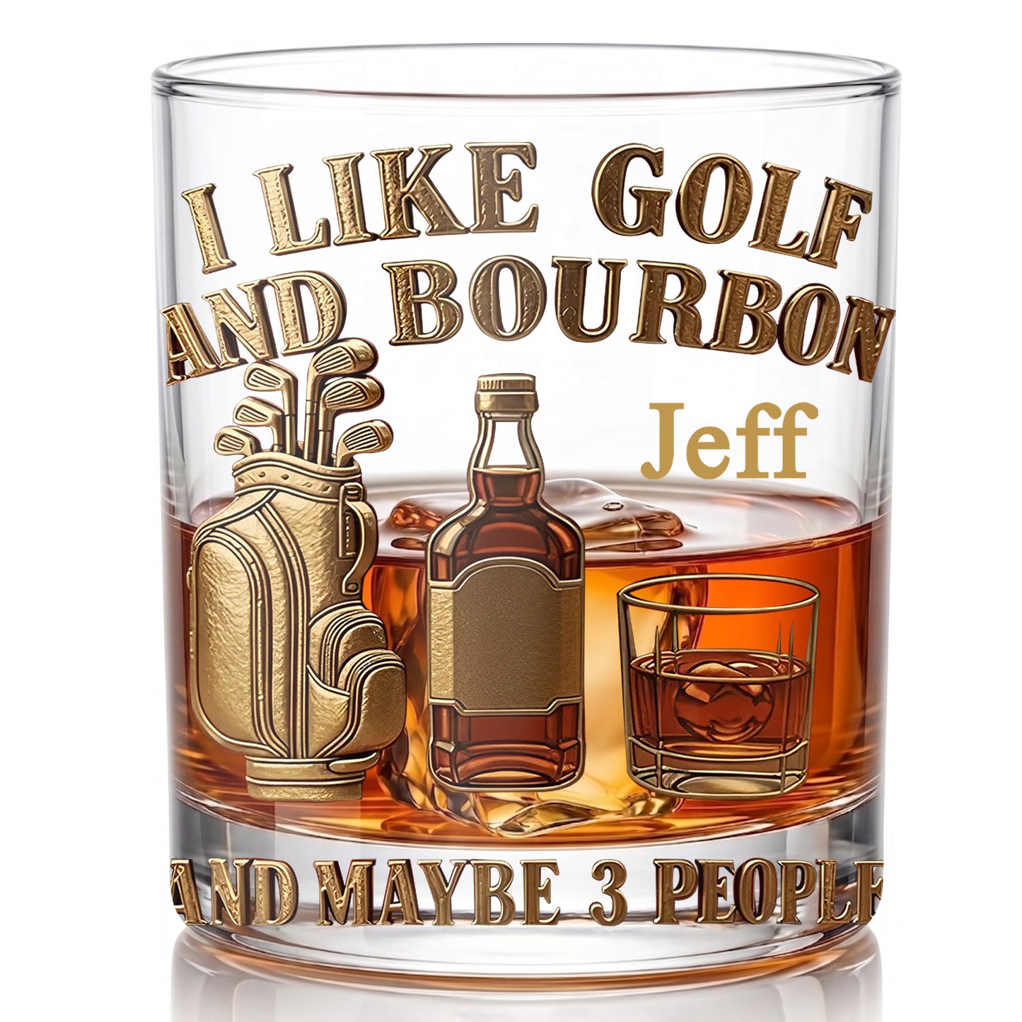 Personalized Golf Whiskey Glass - Custom Funny Golfer Gift
