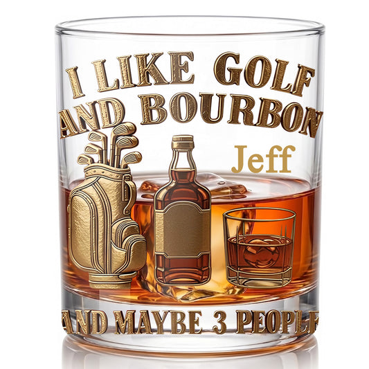 Personalized Golf Whiskey Glass - Custom Funny Golfer Gift