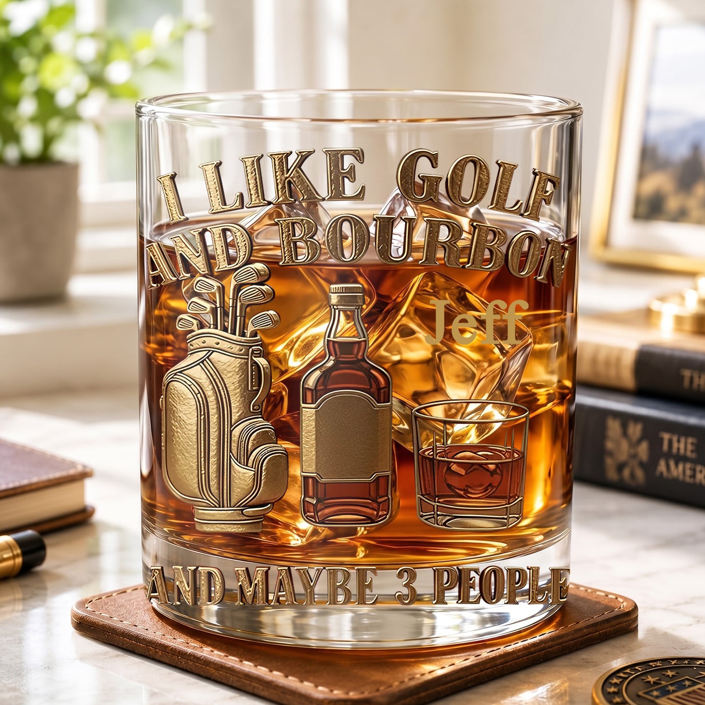 Personalized Golf Whiskey Glass - Custom Funny Golfer Gift